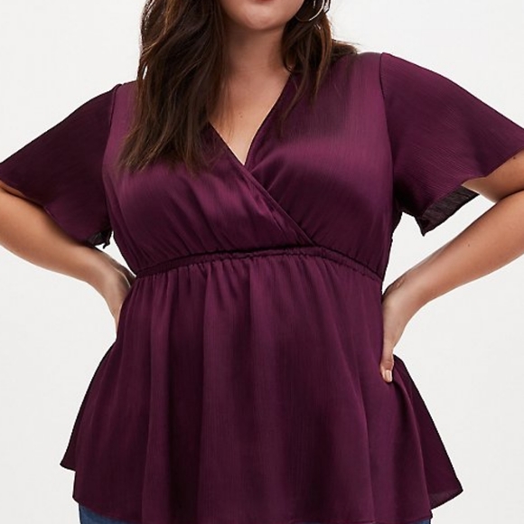 torrid Tops Torrid Lily Baby Doll Shiny Gauze Surplus Top Poshmark